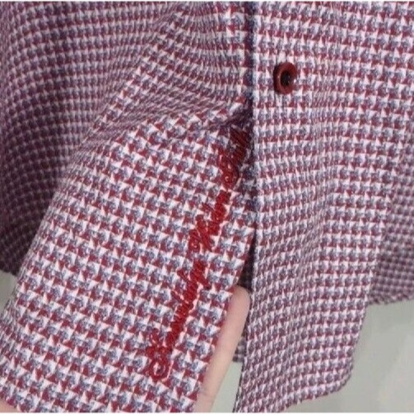 Robert Graham Red white Checked Long Sleeve Button Up shirt size Large - Picture 3 of 8